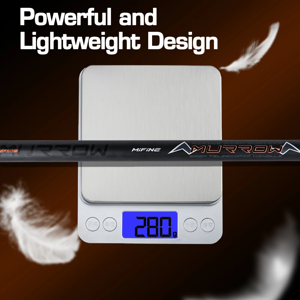 MIFINE MURROW 3,5 M caña de red de pesca telescópica de carbono UL 280G poste de red de aterrizaje portátil para estanques lagos accesorios de pesca de mar - imagen 4