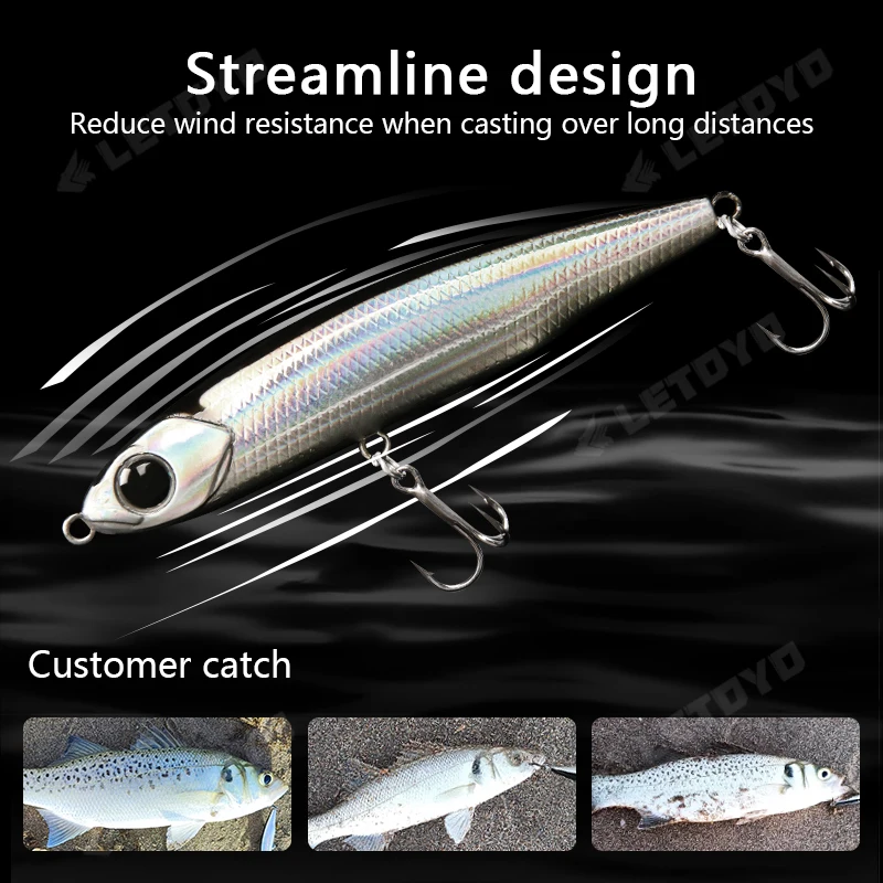 LETOYO, señuelo de lápiz que se hunde, 3,5g/5,4g/8,3g/12g/17g, señuelo de pesca de fundición a tierra de fundición larga, Micro cebo Artificial para pesca en el mar, jigs de pesca de mar rockfishing mini - imagen 5