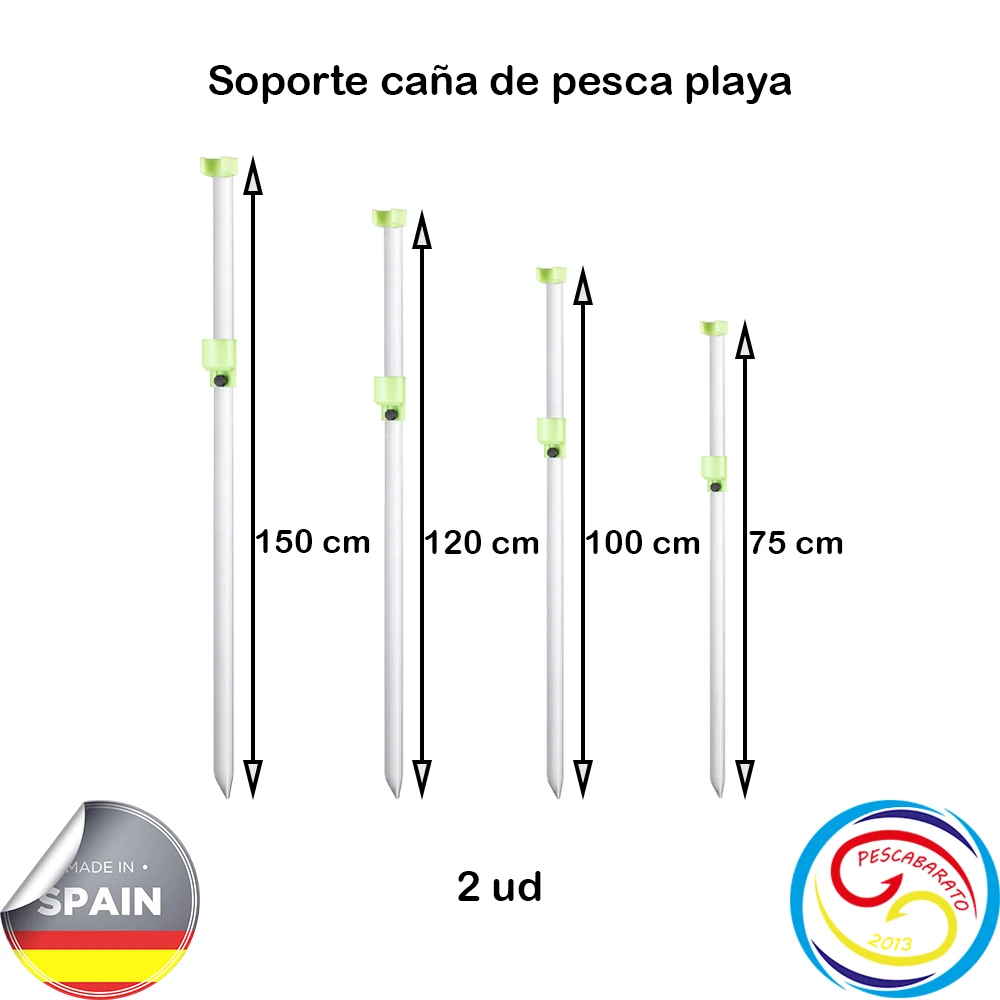 Soporte Caña Surfcasting Regulable Pescabarato Horquilla Fosforescente