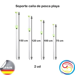 Soporte Caña Surfcasting Regulable Pescabarato Horquilla Fosforescente