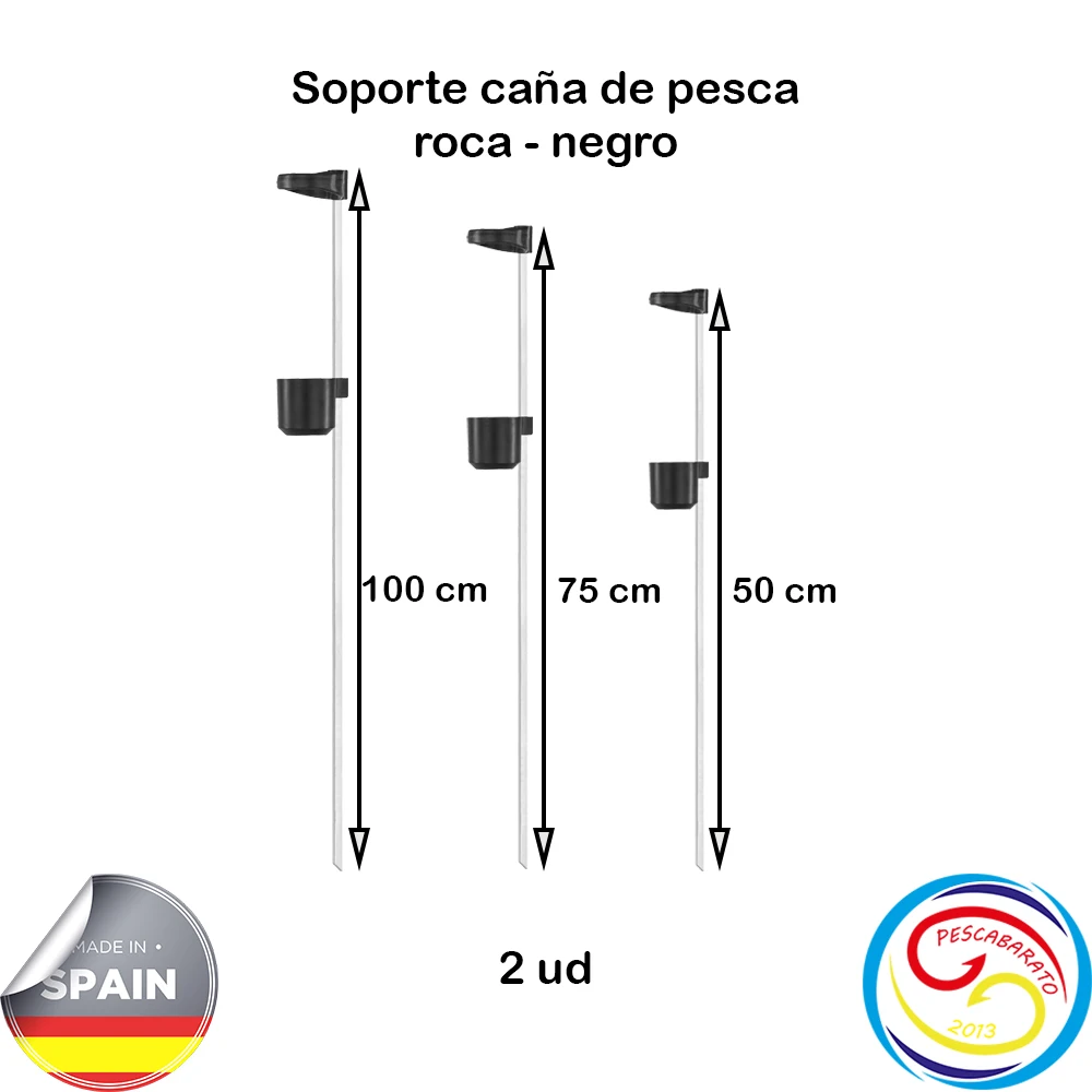 Pescabarato Soporte Caña Surfcasting Roca Negro para cañas