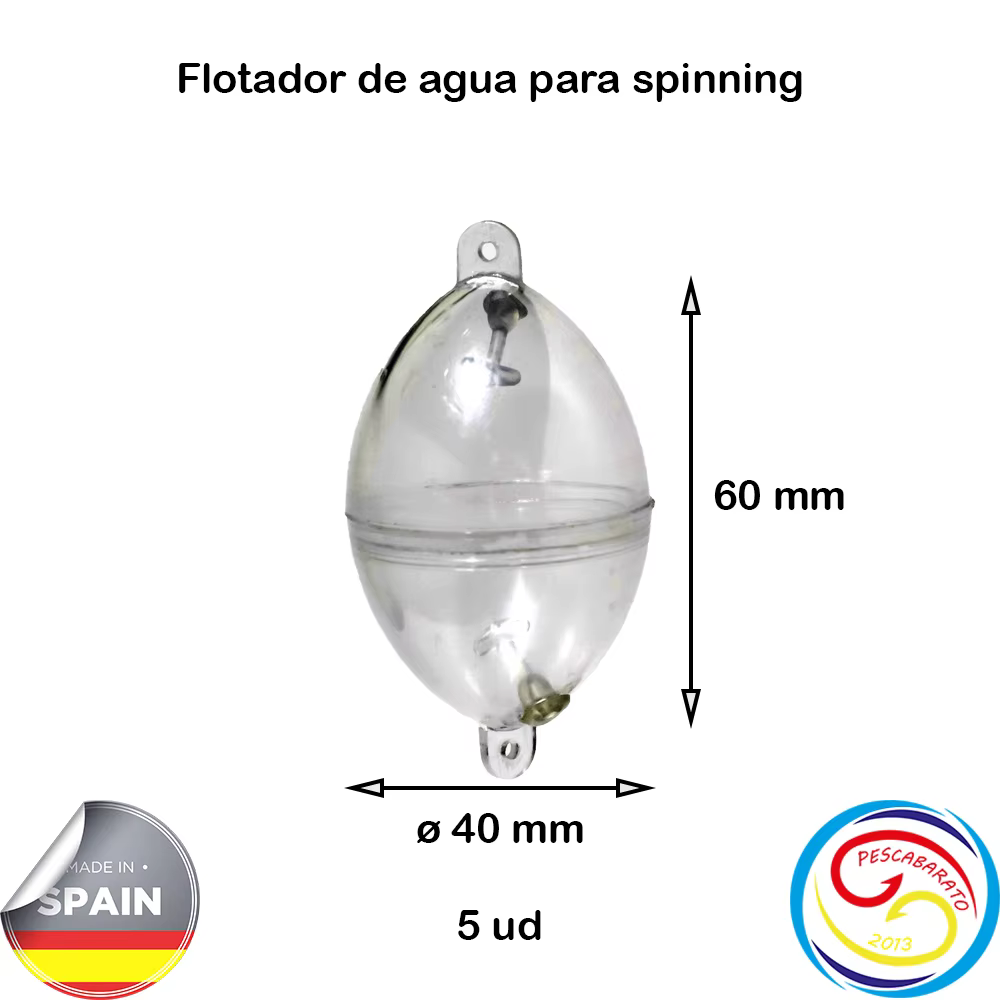 Pescabarato 2013 Flotador de pesca transparente Fabricado en España - imagen 2