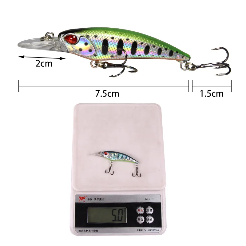 Señuelo Artificial de plástico duro para pesca, superficie de lápiz, pececillo, 8,6g, 8cm/5g, 7,5 cm, tamaño de gancho 6 #30, 1 unidad - imagen 5