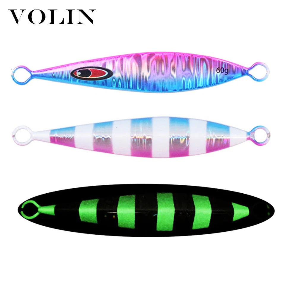 VOLIN-señuelo de Pesca de 113mm/60g, Jigging de Metal de hundimiento lento, fundición a tierra, anzuelo de Pesca de agua salada, Ephemera, nuevo, 1 ud. - imagen 3
