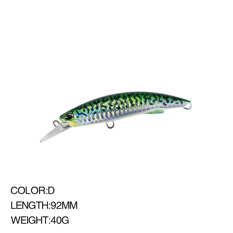 Señuelos de Pesca de pececillos de mar, señuelo de pesca de lengua corta biónica de plástico, señuelo Artificial, accesorios de pesca, 92mm/40g, nuevo - imagen 4