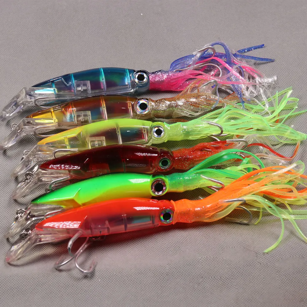 Elllv-señuelo duro de pesca en agua salada, cebo Artificial de calamar, pulpo, pez vela, Marlin, colores Fluo, 14cm/43g, 1 ud. - imagen 3