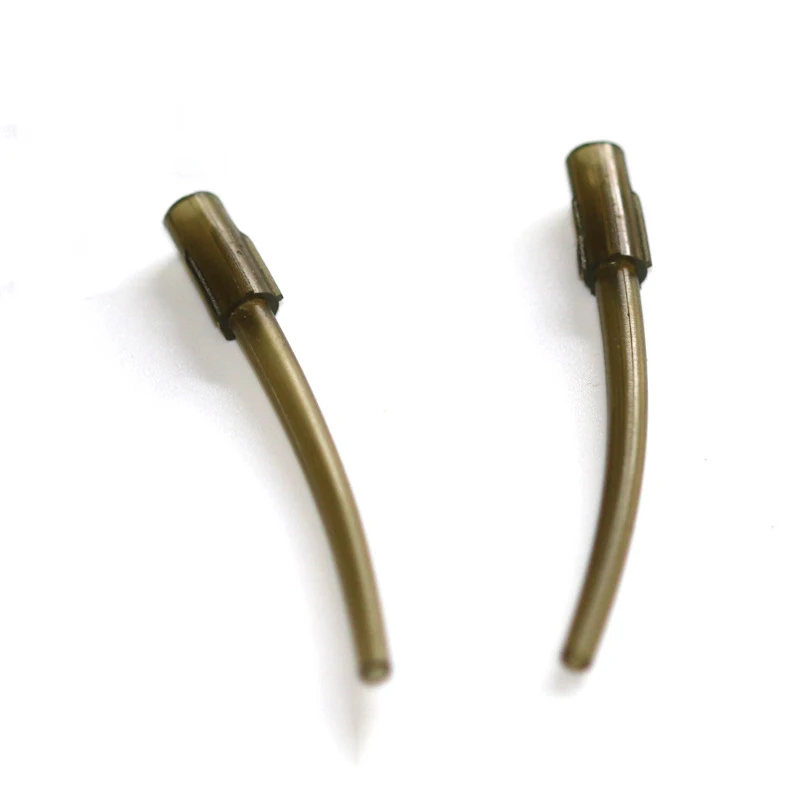 1000 Uds. Anzuelo de pesca marrón PP manguera manga punta tubo posicionador Terminal Anti enredo giratorios conectar accesorios de herramientas de pesca de carpa - imagen 5