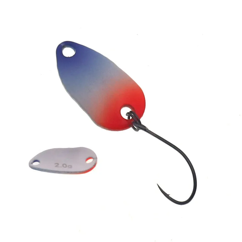Señuelo de cuchara de pesca de metal, cebos duros para perca, cuchara de trucha, cebo de púas, corriente colorida, cobre, 2,0 g, 23 mm - imagen 5