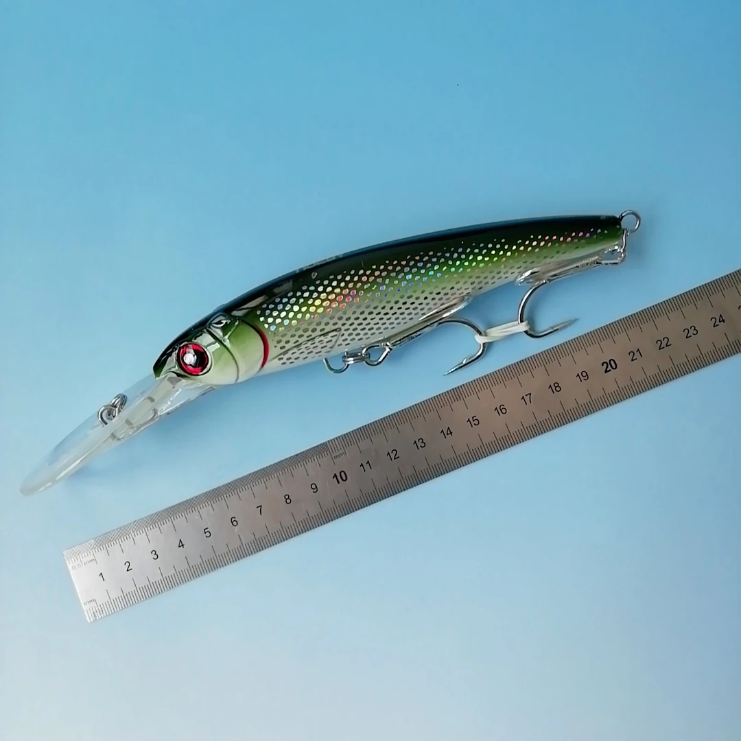 NOEBY 5 uds Señuelos de Pesca Trolling Minnow 16cm 73g 12cm 30g 14cm Wobblers de hundimiento lento cebo duro para Lucio señuelo de pesca de agua salada - imagen 3