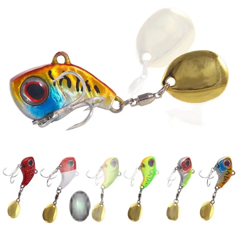 Mini señuelo de pesca de Metal VIB con cuchara, anzuelos de pescado, Pin de aparejos de pesca, Crankbait, Spinner de vibración, señuelo de cebo de hundimiento, 9G, 13G, 16G, 22G - imagen 3