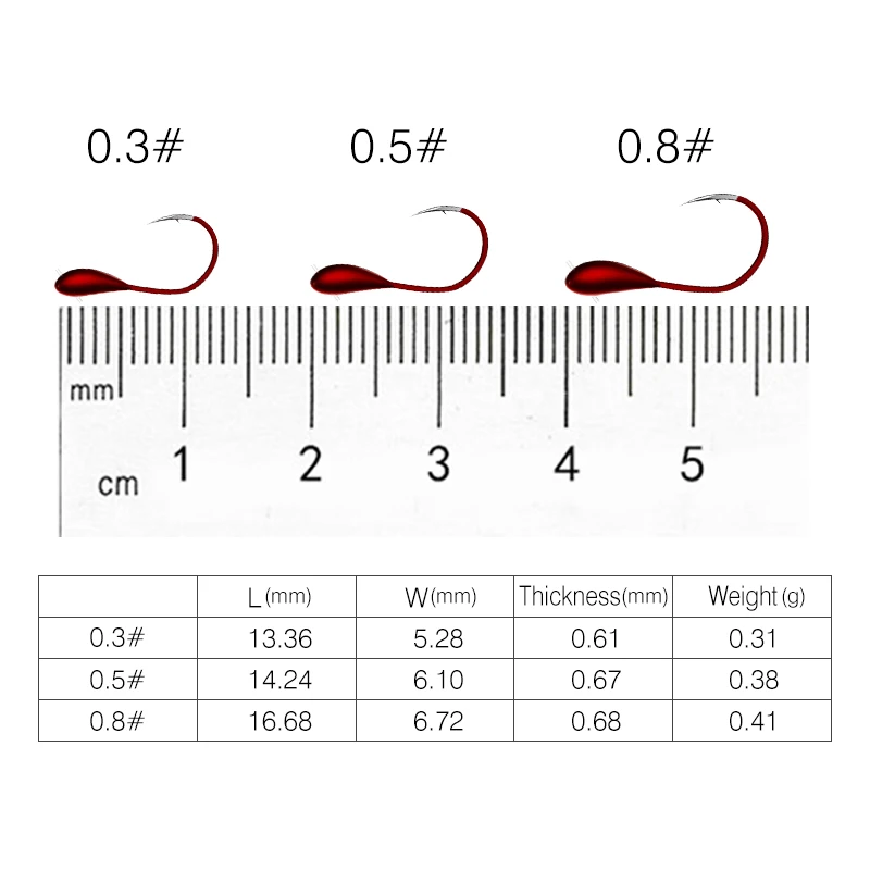 Mosodo-anzuelos de pesca con cabeza de plantilla, 10 piezas, volteados, gusano rojo, señuelo, aparejos de pesca de carpa - imagen 3