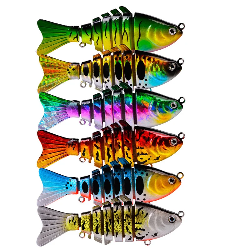 Señuelo de pesca piezas, cebo duro Wobblers Minnow, aparejos para lubina y carpa, secciones articuladas múltiples, 9,5 cm, 15g, 1 unidad - imagen 3