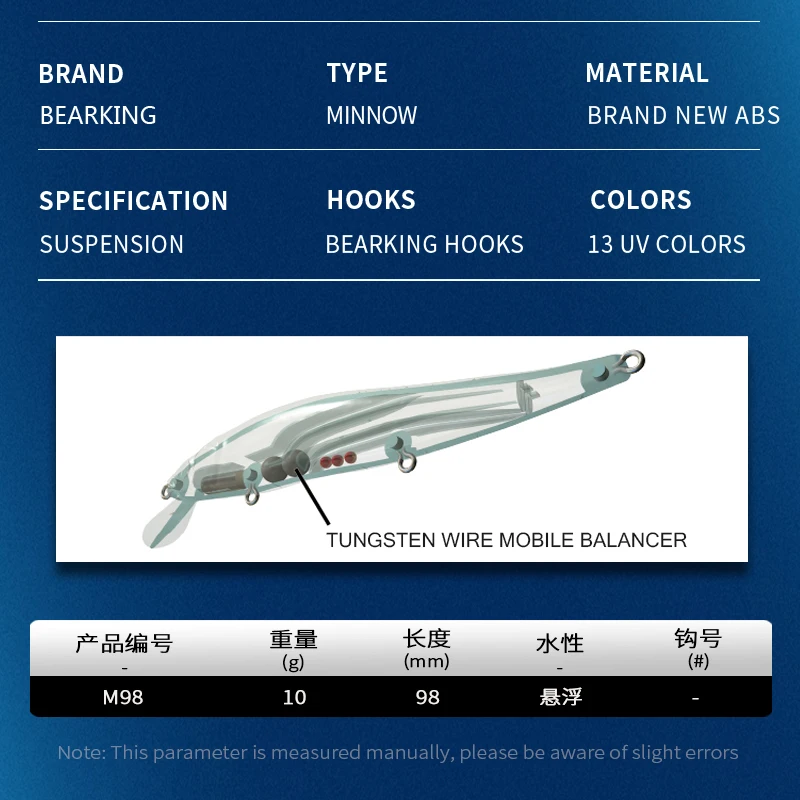 BEARKING 9,8 cm 10g SP buceo 2,1 m profesional Minnow Wobbler Señuelos de pesca calidad jerkbaits cebo Artificial aparejos depredadores - imagen 3