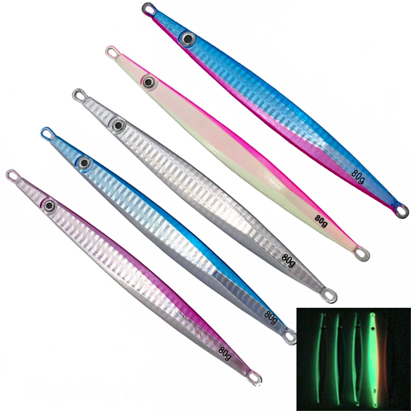 TEASER J19 80g 100g 120g 150g 200g 300g 400g Jigbait de pesca de hundimiento lento Metal Artificial agua salada pesca en mar Señuelos de Jigging - imagen 5