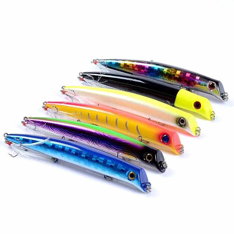 Señuelo de pesca popper flotante, wobblers, cebos para pececillos, 12,8 cm/15,4g isca, cebo duro artificial, ojos 3D, anzuelo triple, Crankbait, 1 ud. - imagen 2