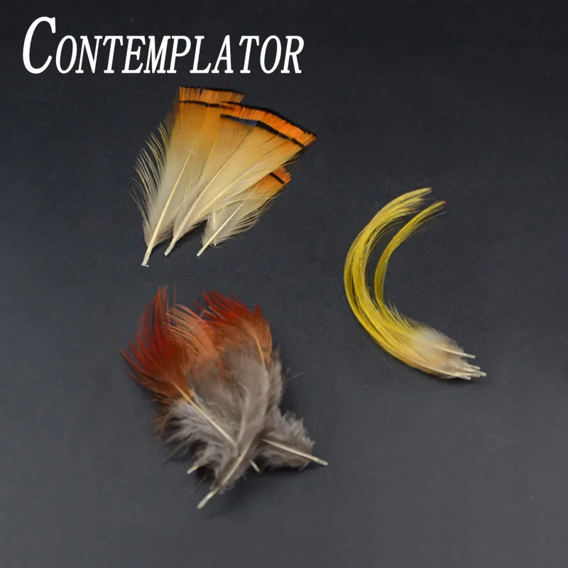 Cresta de faisán dorado, Sección de cabeza y plumas de Abdomen, cola de ala voladora, materiales de atado de moscas de salmón, 3 estilos opcionales, 20 piezas