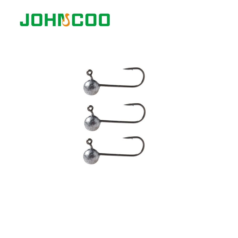 JOHNCOO 1g 1.5g 2g 3g 5g Metal Head Hook Soft Worm Fishing Hook 10pcs Jig Head Hook Barbed Single Fishhook - imagen 4