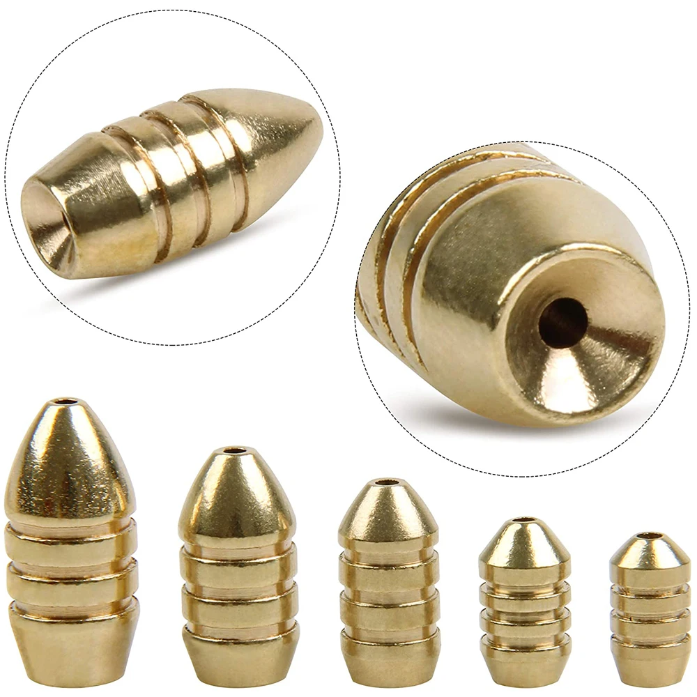 Juego de pesas de pesca con plomos de latón, ganchos de plantilla, Conector de anillo giratorio, equipo de pesca, herramientas de aparejos para lubina, 40 unids/lote por caja - imagen 5