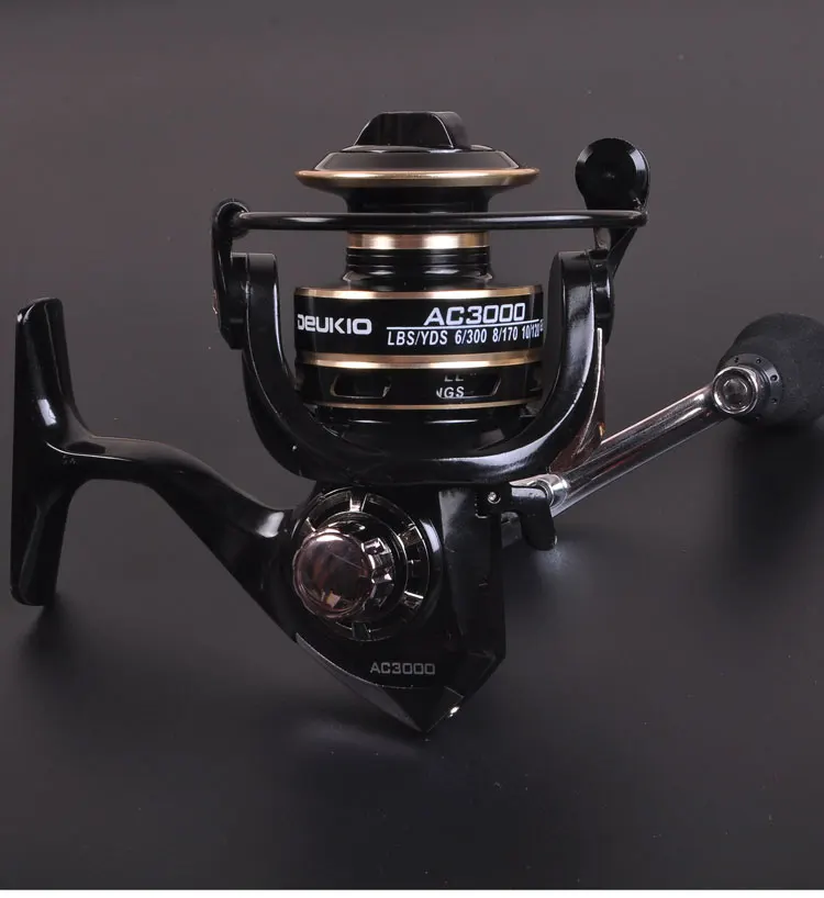 Carrete de pesca giratorio, bolas de rodamiento 12BB, serie 1000-6000, carrete giratorio de bobina de Metal, rueda de pesca en roca para barco - imagen 5