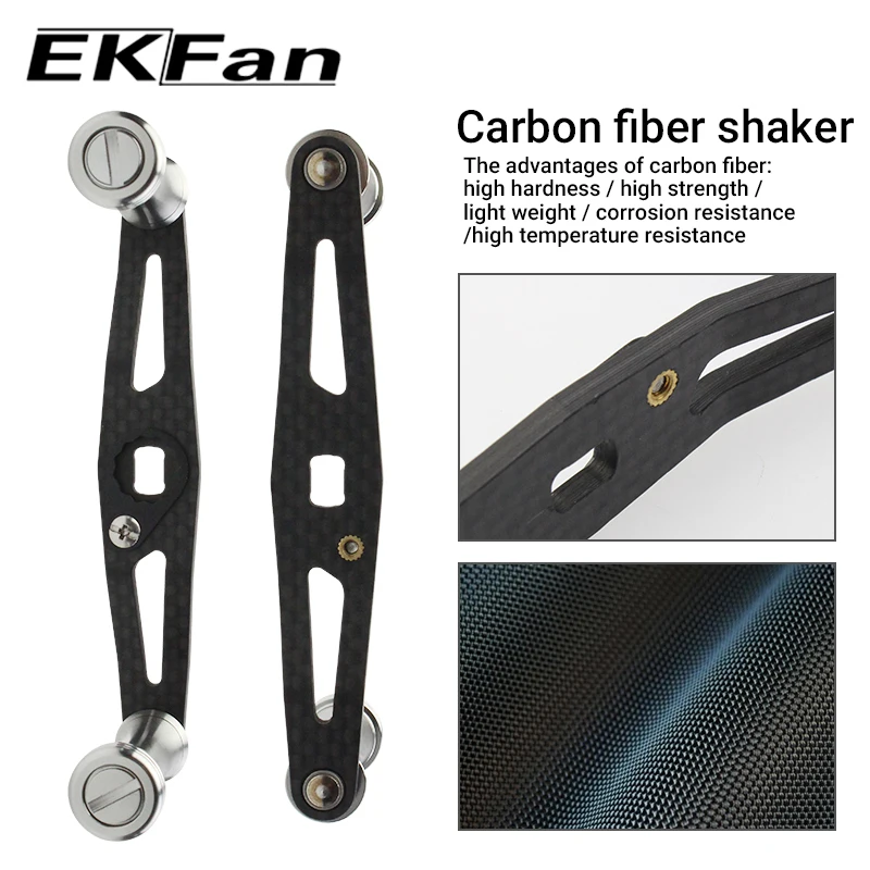 EKFan-mango de carrete de pesca ultraligero de fibra de carbono, 105MM + perilla de metal para carrete de pesca DAIWA de 8x5MM, accesorio DIY - imagen 5