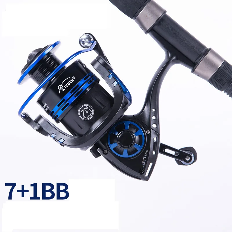 Carrete giratorio 5,2: 1 para Pesca en roca, potencia De arrastre máxima De 8KG, rueda De fundición larga, 2000-6000 - imagen 4