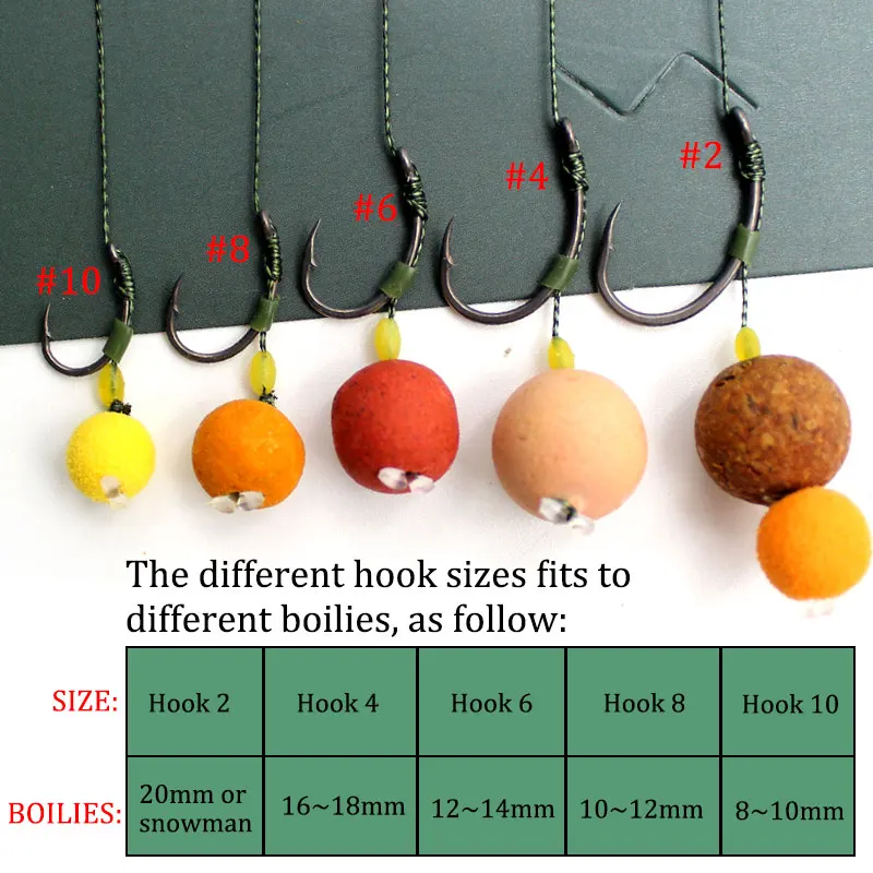 Aparejos de Pesca de carpa Tamaño del anzuelo de Pesca 2 #4 #6 #8, accesorios de equipo de Pesca - imagen 5