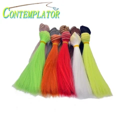 Material de atado de moscas de fibra Artificial ultrafina, 10 colores, 5 unids/paquete, 15cm de longitud, pelo de Lucio Minnow duradero