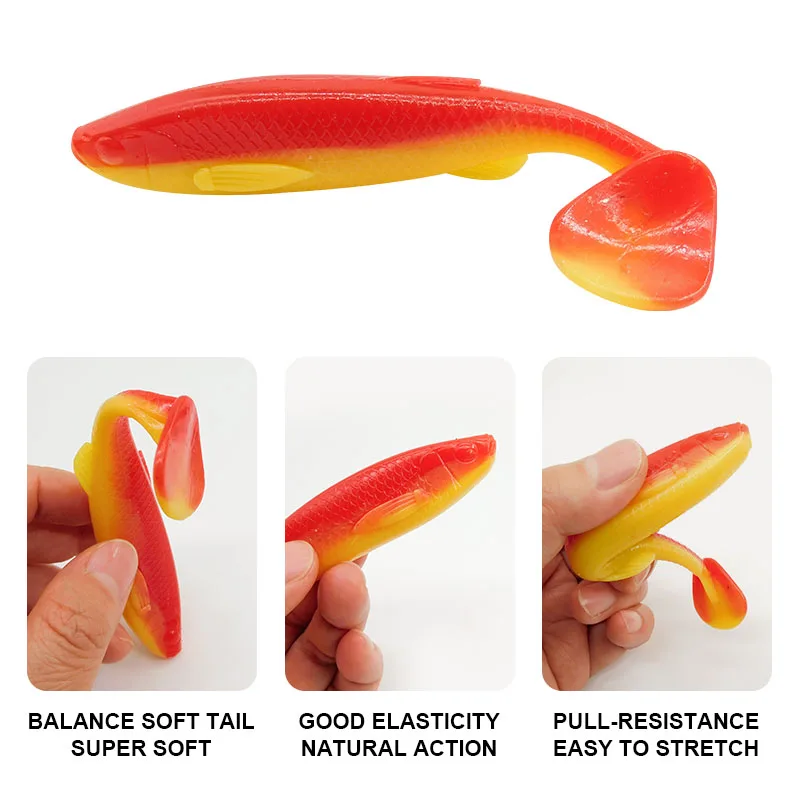 ESFISHING, nuevo señuelo suave, cebo de pesca Shad, cola de paleta blanqueada, 125mm, 20g, 4 Uds., señuelo Artificial para pesca de carpa, señuelo de Jigging con cola en T - imagen 3