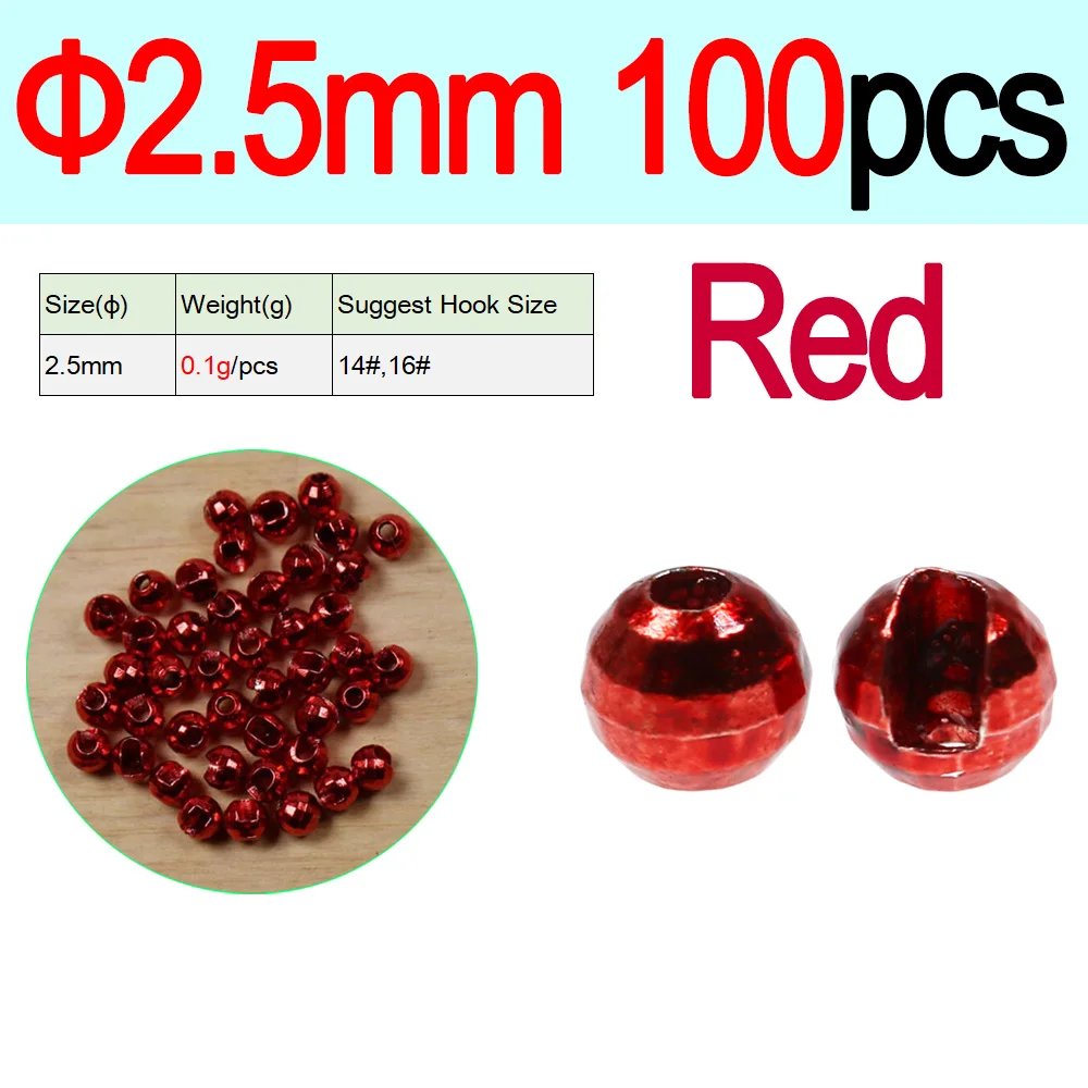 100pcs 2.5mm Red