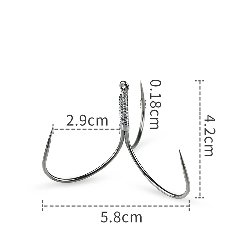 10 unids/lote anzuelo De Pesca anzuelos triples De acero alto en carbono tres anzuelos De anclaje Anzuelos De Pesca Mar Triple anzuelo De púas aparejos De Pesca - imagen 5