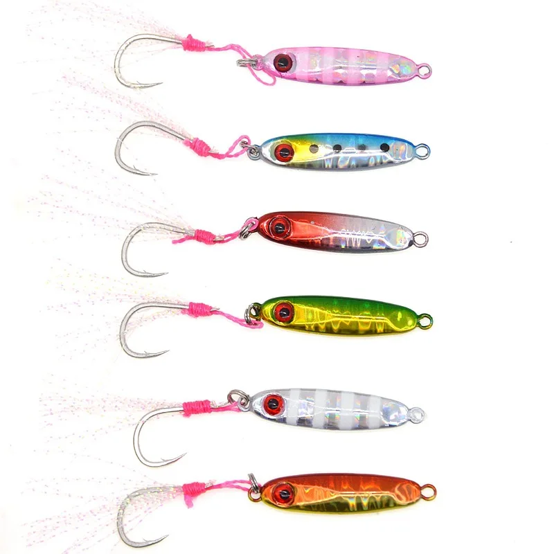 Señuelo de pesca de plantilla pequeña, cebo duro de fundición a tierra, Mini Jigbait, caballa, un solo gancho, señuelos artificiales, venta de 1 pieza - imagen 5