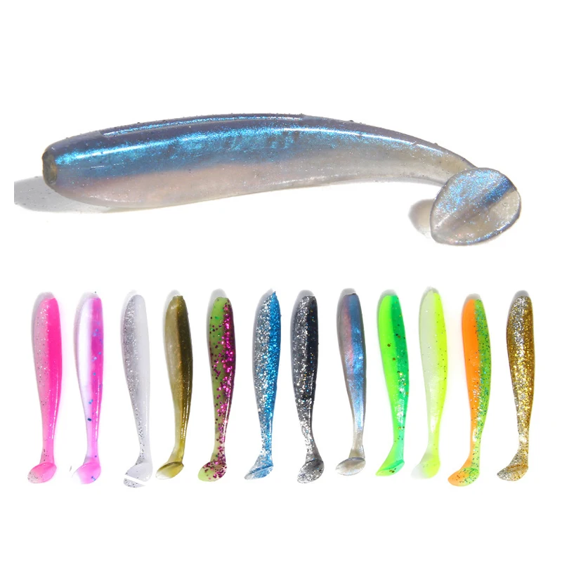10 Uds. Señuelo de pesca con cebo suave cola T Topwater 1,8g/6,5 cm silicona 12 colores señuelo Artificial suave perca aparejos de pesca de lubina - imagen 3