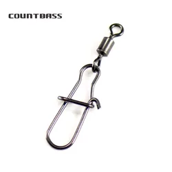 Countbass 50 Uds giratorio con bonitos anzuelos de pesca a presión conector de señuelo pesca en roca de mar giratorios broches aparejos terminales
