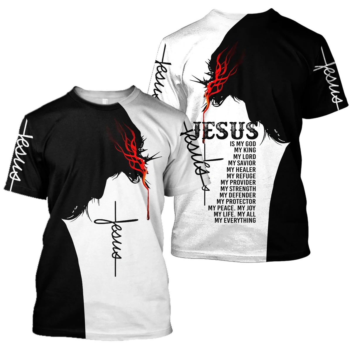 Camiseta Hipster de verano 2025 para hombre, camisetas de manga corta con estampado 3D de Jesús y Caballeros Templarios Harajuku, camisetas informales Unisex TX0156 - imagen 2