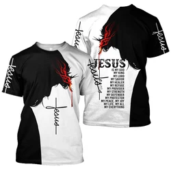 Camiseta pesca manga corta estampado 3D Jesús y Caballeros Templarios
