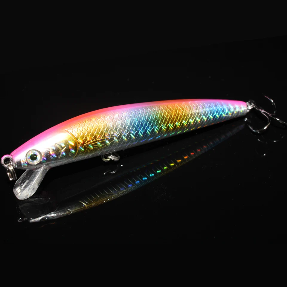 1 Uds 10cm 9g Minnow Señuelos de Pesca Wobbler cebos duros Crankbaits ABS señuelo Artificial para lubina aparejos de pesca - imagen 5