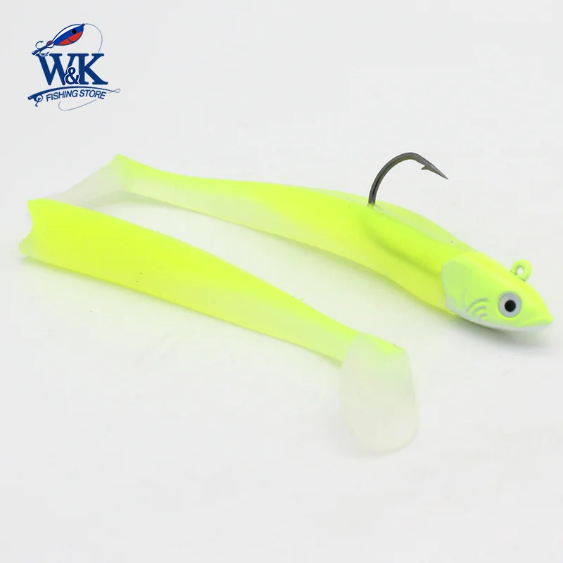 Juego de plantilla de señuelo suave de 17 g con cebo de 8 cm y cabezal de anzuelo de 12 g, señuelo de pesca en barco, cebo de PVC colorido - imagen 4