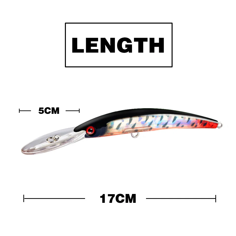 Señuelo de plástico duro para pesca de pececillos, cebo Artificial grande de 24g/17cm, accesorios para lubina, Lucio, Carpa, 1 unidad - imagen 4