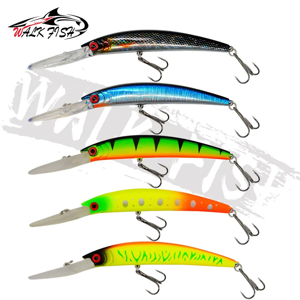 WALK FISH-señuelo de Pesca Artificial, cebo de pececillo largo, Boca de lengua, 15cm, 17cm, cebo duro, 15g, 21g, para Pesca de lubina mandarina, 1 piezas - imagen 3