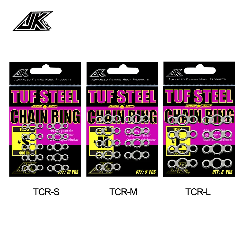 JK-Paquete de 2 anillos de pesca de alta resistencia, tres anillos sólidos sin costuras, 400-600LB, 304 para anzuelos de asistencia, plantilla, señuelo, anillo de aparejo redondo, pesca en agua salada - imagen 5
