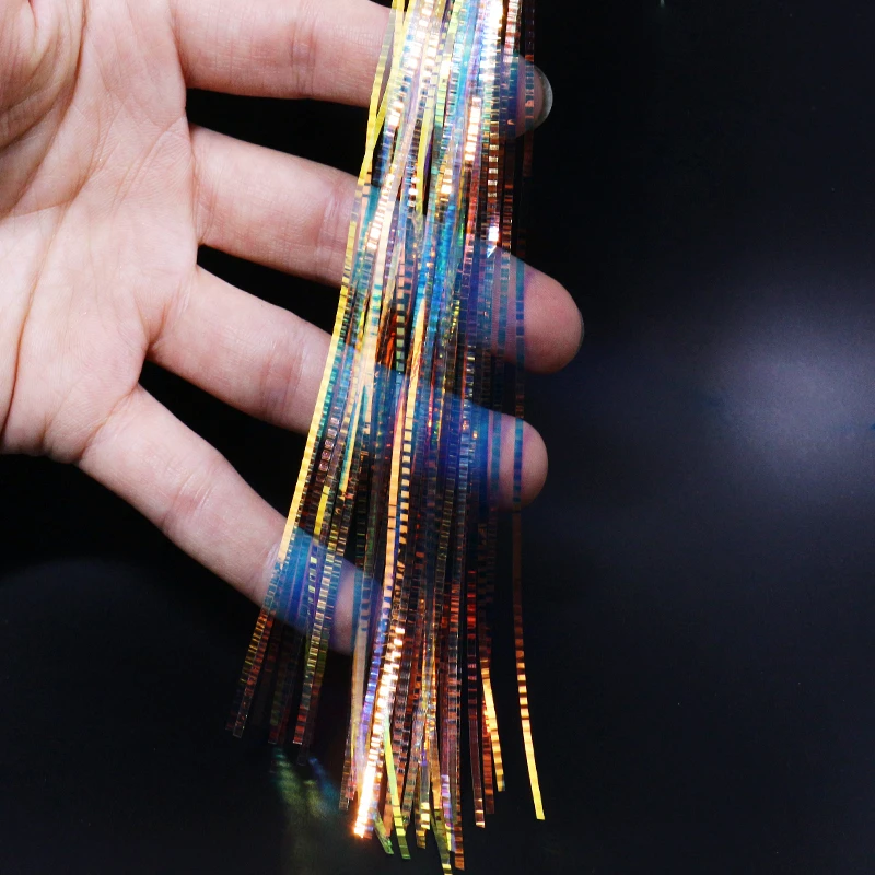 4 paquetes/juego de hebras de escala Lateral caliente, oropel flashbou prensado ultrafino, pipa, lubina, serpentinas de agua dulce y salada, materiales para atar moscas - imagen 4