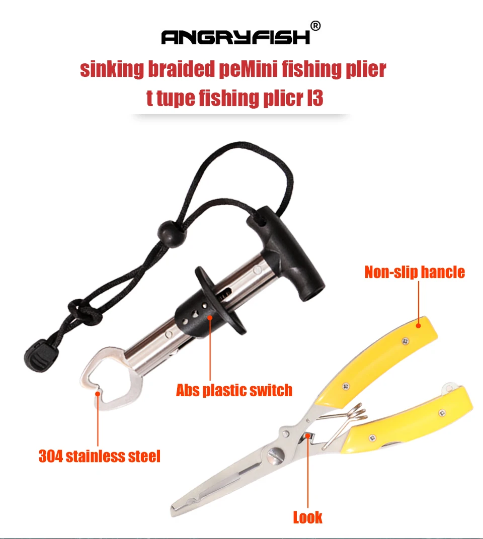 Angryfish-Herramientas de pesca, línea de corte, anzuelo, tijeras, alicates de pesca - imagen 4