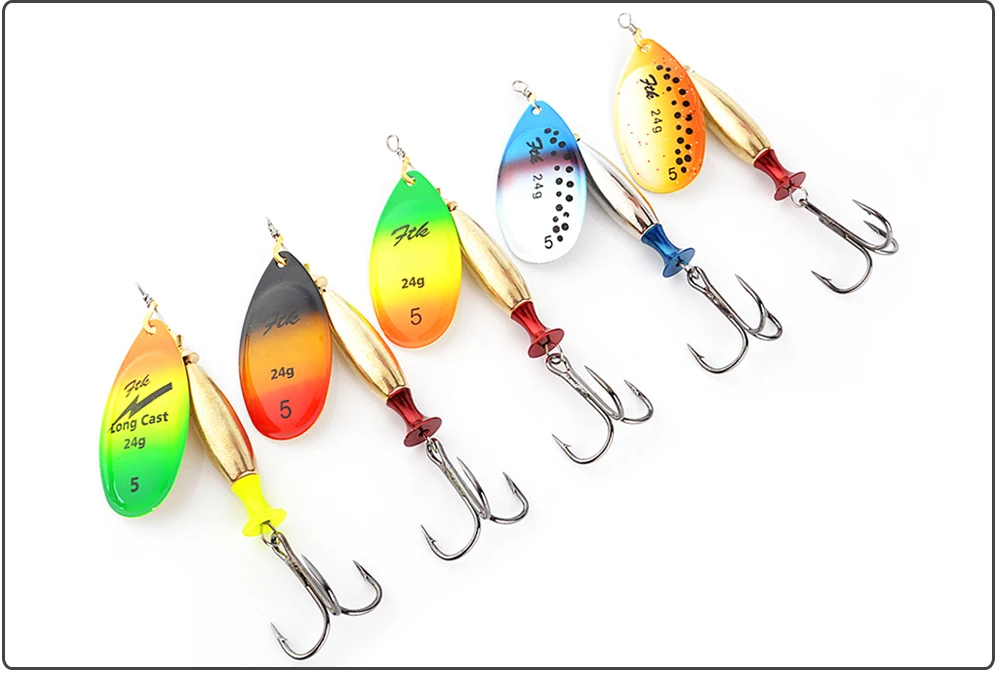 Señuelos de pesca coloridos con ganchos de agudos para una pesca efectiva