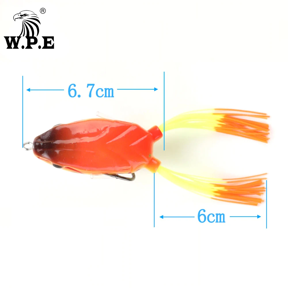 W.P.E-Nuevo señuelo de rana, 1 ud., 15,2g, cabeza de serpiente, manivela Artificial, señuelo suave fuerte, señuelo de rana Ray, aparejos de pesca, cebo de agua superior - imagen 4