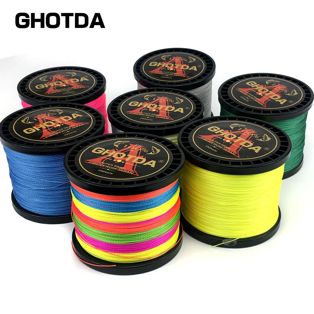 GHOTDA-sedal de pesca multifilamento, 8 hebras, 4 hebras, 1000/500/300M, trenzado, para carpa, fuerte - imagen 4