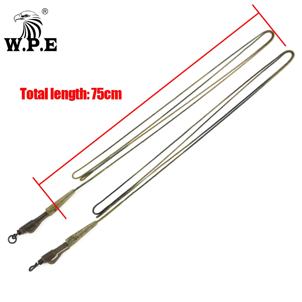 W.P.E-línea de Pesca de carpa trenzada con núcleo de plomo, aparejo para el pelo, Clip de plomo, conector giratorio, alimentador, aparejos de Pesca de carpa, 3 unids/paquete - imagen 2