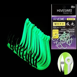 Anzuelo de púas luminoso para pesca, gancho de púas con punta de aguja de ataque rápido Triangular, ganchos japoneses de lubina negra, 10 Uds.