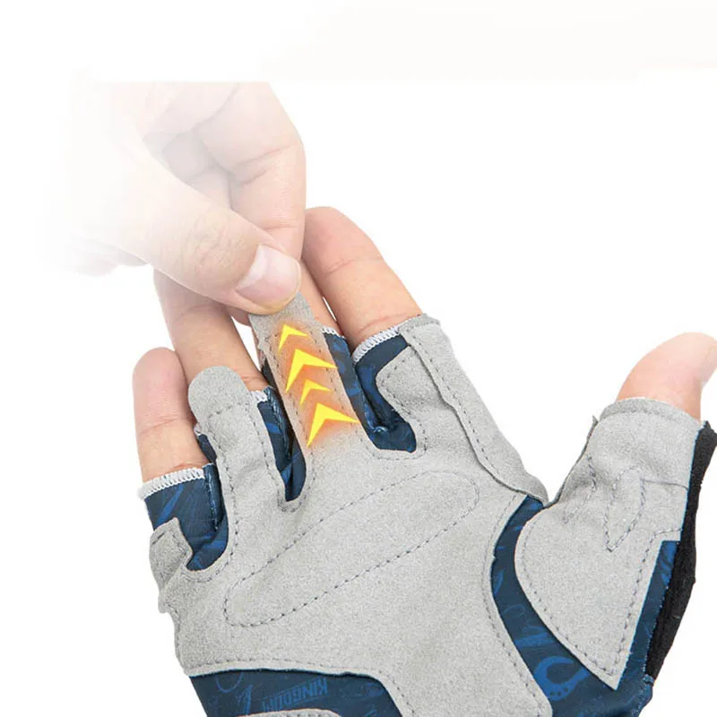 King Lure-guantes de pesca profesionales, protector solar de seda helada en verano, medio dedo, antideslizantes, resistentes al desgaste, transpirables - imagen 5