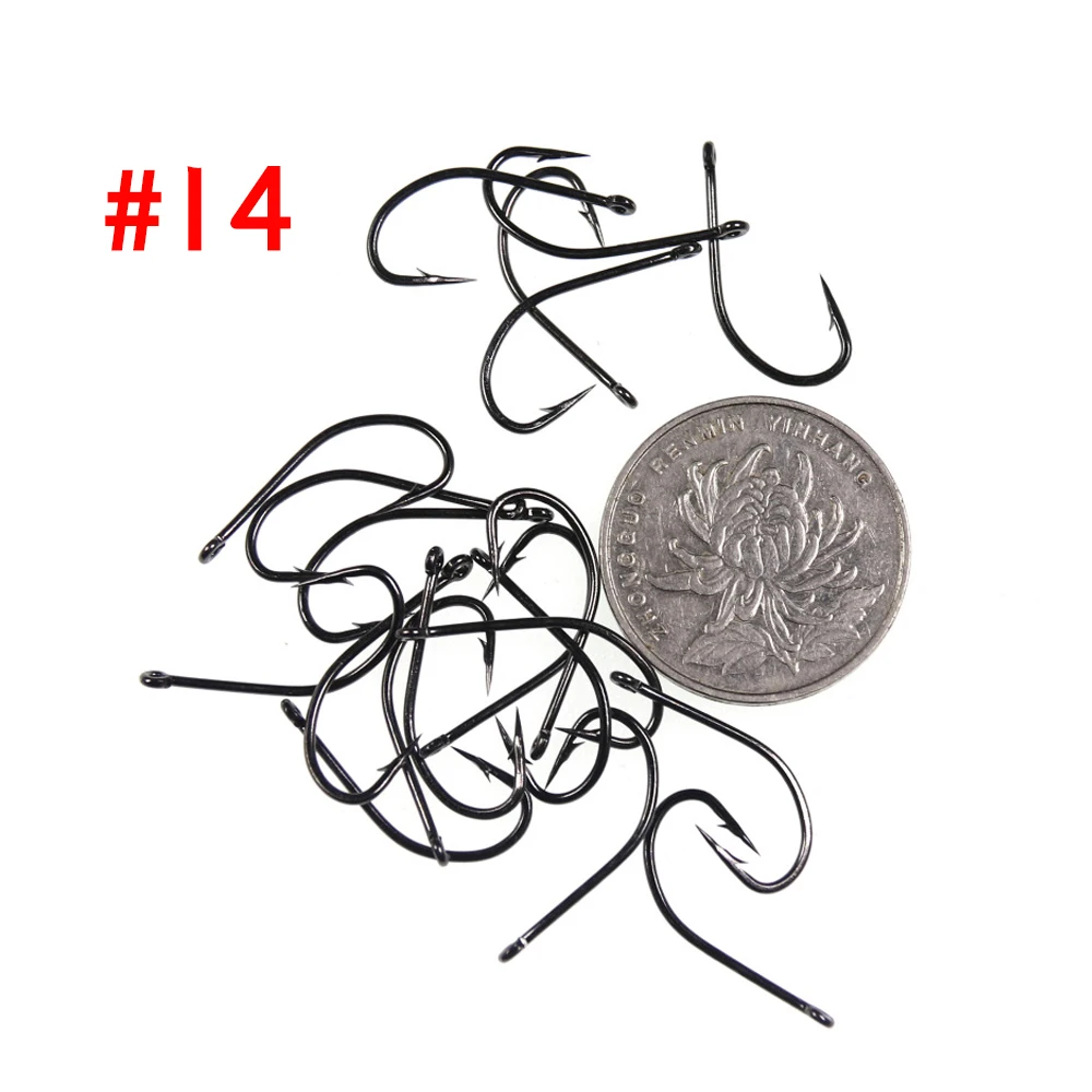 Anzuelo de pesca de acero con alto contenido de carbono, anzuelo de pesca con mosca Nmyph Sabiki, anzuelo de pesca de carpa, anzuelos de señuelo de plantilla de agua salada, níquel negro, 50/25 Uds. - imagen 5