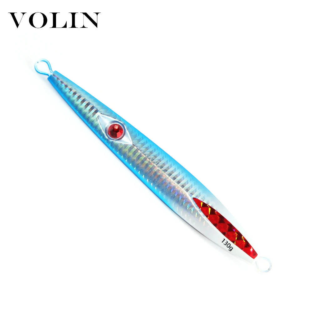 VOLIN-cebo de pesca de caída lenta, señuelo duro que se hunde, 130g, 160g, Jigging de Metal para barco de agua salada, cebo de pesca Artificial - imagen 5
